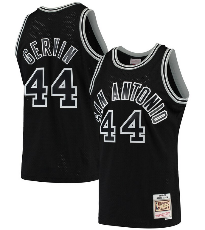 NBA San Antonio Spurs 44 George Gervin black 1977 to 1978 Hardwood Classics Swingman Player Jersey
